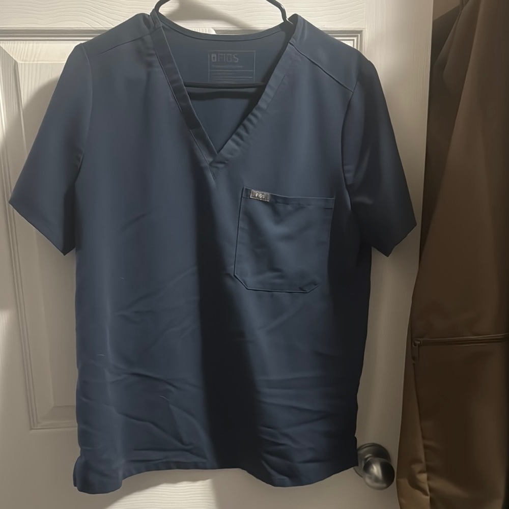 Men's Navy Blue V-Neck Shirt